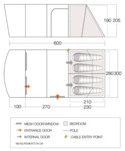 Vango Aether Poled 450XL Tent (2022) -Vango Sales Store aether 450xl floorplan low