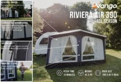 Vango Airbeam Vango Riviera Air 390 Elements All Season Caravan Awning (2023) -Vango Sales Store riviera air 390 as