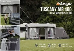 Vango Airbeam Vango Tuscany Air 400 Elements Proshield Caravan Awning (2023) -Vango Sales Store tuscany air 400 eps 1