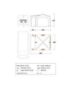 Vango Airbeam Vango Agora Air VW Awning (Moroccan Blue) 12 Vango Airbeam Vango Agora Air VW Awning (Moroccan Blue) -Vango Sales Store vango 2021 awnings floorplan agora vw